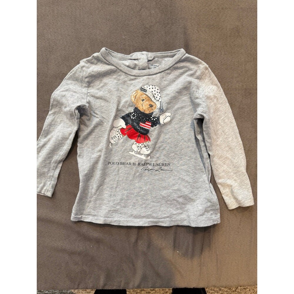 Ralph Lauren skating teddy bear long sleeve shirt